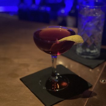 Brick & Mortar - Greenpoint cocktail: rye, yellow chartreuse, orange bitters - Lounges Near Me - Cambridge, Massachusetts
