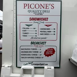 Picone's Quality Deli - Menu on side of cart