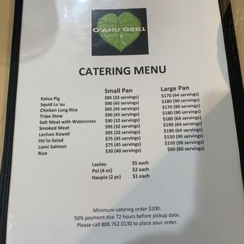 O'ahu Grill - Menu 2 - Hawaiian Near Me - Honolulu, Hawaii O'ahu Grill - Menu 2 - Hawaiian Near Me - Honolulu, Hawaii