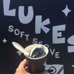 Swirl vanilla coconut charcoal soft serve Swirl vanilla coconut charcoal soft serve