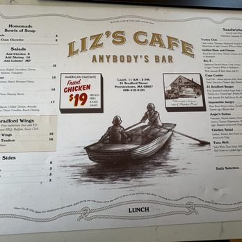 Liz's Cafe Anybody's Bar - Menu - Bars Near Me - Provincetown, Massachusetts Liz's Cafe Anybody's Bar - Menu - Bars Near Me - Provincetown, Massachusetts