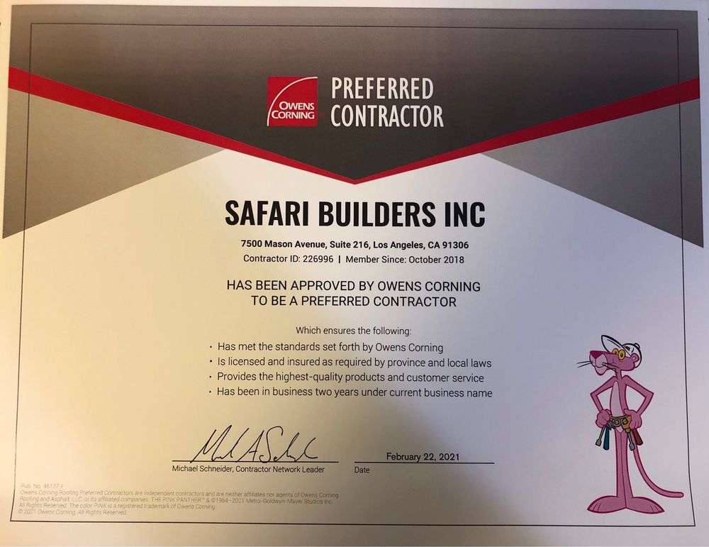 Slide of Safari Roofing and Remodeling