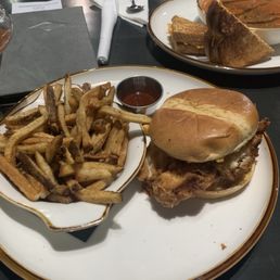 Southern chicken sandwich. Good flavor. Fries were great Southern chicken sandwich. Good flavor. Fries were great