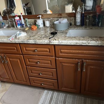 C&D Refinishings - Before picture - notice bottom of the mirror frame - Refinishing Services Near Me