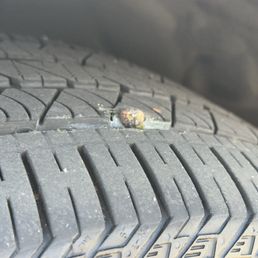 A "plug" repair on my tire which should have been a patch repair from the inside. A "plug" repair on my tire which should have been a patch repair from the inside.