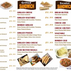 Khana Khazana Indian Cafe - Menu