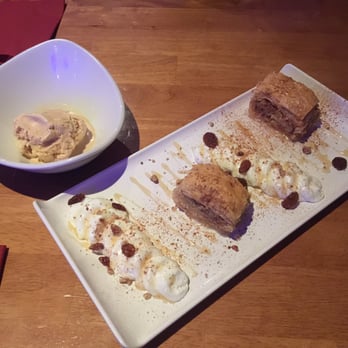 Olive & Vine - Baklava with salted caramel ice cream - Greek Near Me - Manchester, XGM