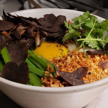 Kingfisher - Wild mushroom congee with shaved truffles (+40 for truffles) - Vietnamese Near Me - San Diego, California Kingfisher - Wild mushroom congee with shaved truffles (+40 for truffles) - Vietnamese Near Me - San Diego, California