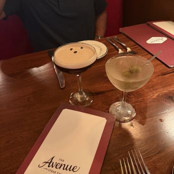 The Avenue Steak Tavern - espresso martini and dirty martini - Steakhouses Near Me - Columbus, Ohio The Avenue Steak Tavern - espresso martini and dirty martini - Steakhouses Near Me - Columbus, Ohio