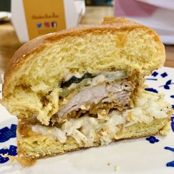 $9 crispy chicken on a bun. The proportions is a bit off.