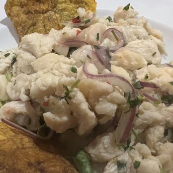 Cayo Caribe - The ceviche disappointed me. It wasn't overwhelming, however, with spicy avocado dressing it improved. - Seafood Near Me - San Juan, Puerto Rico