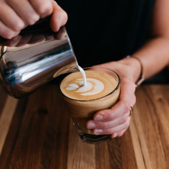 Two Mile Coffee Bar - Latte art. Photo Credit: Bradley Moss Photography - Coffee & Tea Near Me - Chicago, Illinois
