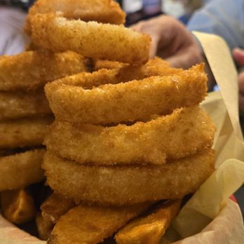 Hodad’s - 3 of us couldn't finish these delish, lightly salted onion rings and sgeak fries - Burgers Near Me - San Diego, California Hodad’s - 3 of us couldn't finish these delish, lightly salted onion rings and sgeak fries - Burgers Near Me - San Diego, California