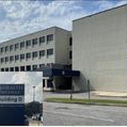 Cardiology Associates office covered entrance to building D on USA Health Providence campus