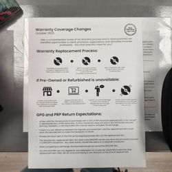 GameStop - The recent policy changw in October of 2023, almost a year after my purchase....