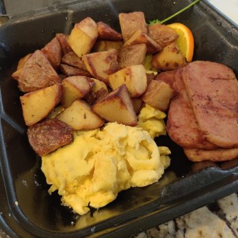 Scramblers Cafe - Breakfast Combo (scrambled eggs with spam and home fried potatoes) - Breakfast & Brunch Near Me - Norco, California Scramblers Cafe - Breakfast Combo (scrambled eggs with spam and home fried potatoes) - Breakfast & Brunch Near Me - Norco, California