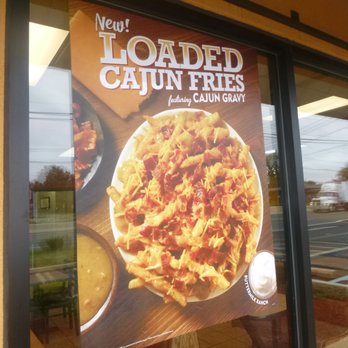 Popeyes Louisiana Kitchen - Window Promo for Cajun fries. We stuck with chicken. - Fast Food Near Me - Maple Shade, New Jersey Popeyes Louisiana Kitchen - Window Promo for Cajun fries. We stuck with chicken. - Fast Food Near Me - Maple Shade, New Jersey