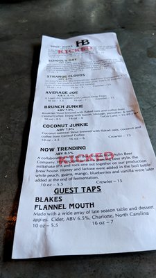 Menu photo 2 Heist Brewery Charlotte, NC