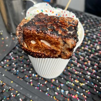 S'mores N'more - Hot chocolate with a white marshmallow and sprinkles - Desserts Near Me - New York, New York S'mores N'more - Hot chocolate with a white marshmallow and sprinkles - Desserts Near Me - New York, New York