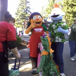 Children's Day - These kids were not sure what to make of the Grocery Outlet mascots