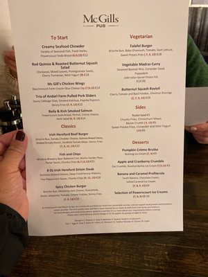 Menu photo 1 McGill's Kilternan, WW