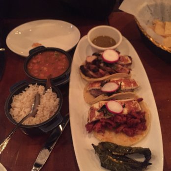 Chela Park Slope - Mixed tacos that came with a side of rice and beans - Mexican Near Me - Brooklyn, New York Chela Park Slope - Mixed tacos that came with a side of rice and beans - Mexican Near Me - Brooklyn, New York