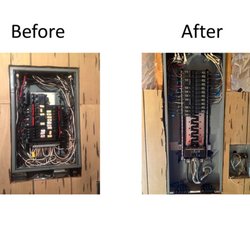 Frisbie Electrical - This was an entire service upgrade from 150A to 200A.  This picture represents a typical panel upgrade