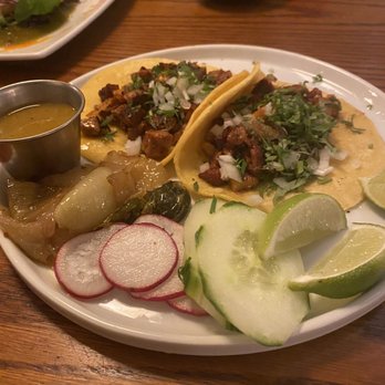 Three Roots Mexican Cocina - 2 Ala Carte Tacos Al Pastor - Mexican Near Me - Santa Ana, California Three Roots Mexican Cocina - 2 Ala Carte Tacos Al Pastor - Mexican Near Me - Santa Ana, California