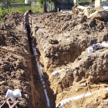 Tri-Tek Plumbing - Here's a new 6" sanitary sewer main being installed by our hardworking staff! - Plumbing Near Me - Spring, Texas