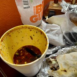 It went down about an inch. No more meat