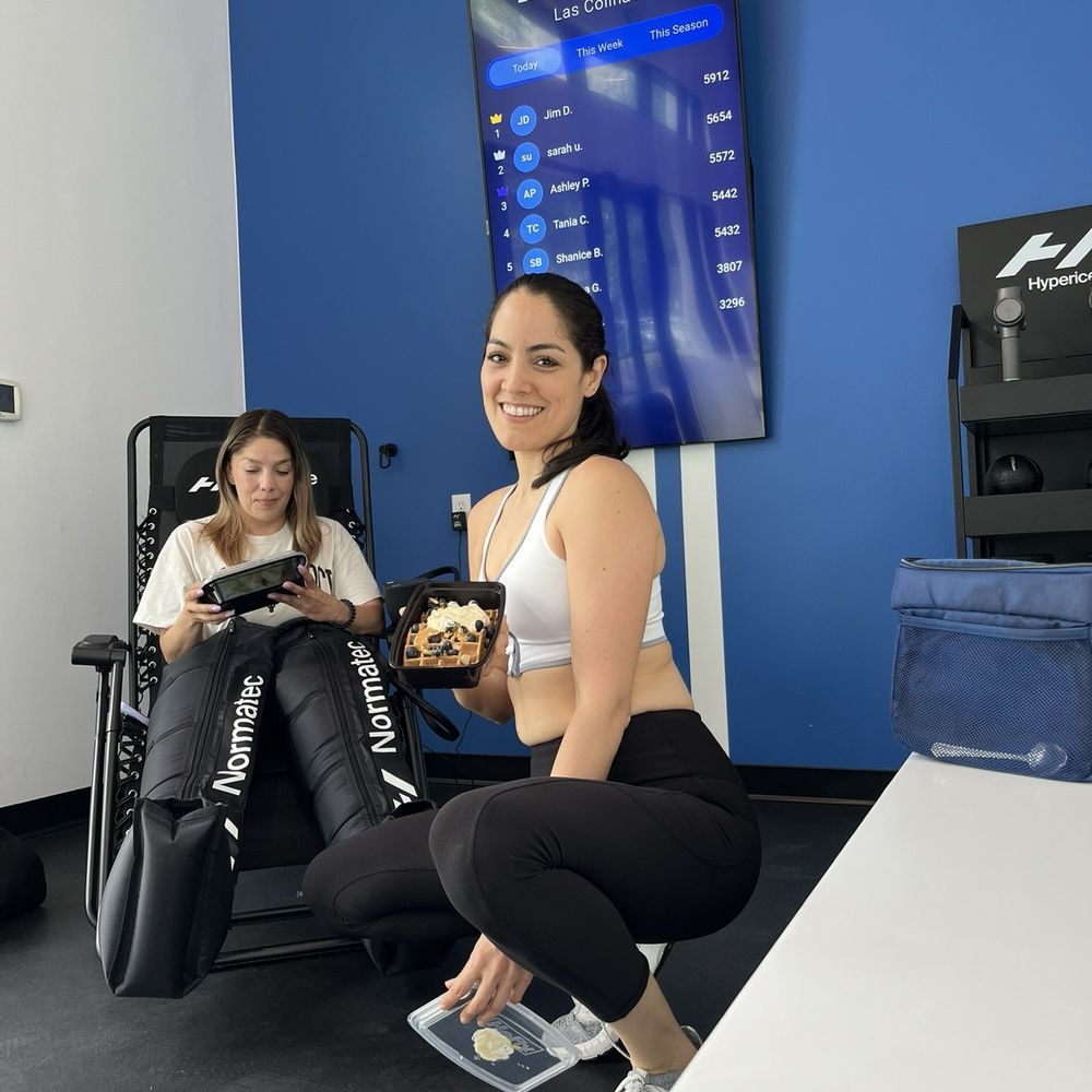 Lumin Fitness - Hyperice & Leaderboard while enjoying my vegan post workout meals - Circuit Training Gyms Near Me - Irving, Texas Lumin Fitness - Hyperice & Leaderboard while enjoying my vegan post workout meals - Circuit Training Gyms Near Me - Irving, Texas