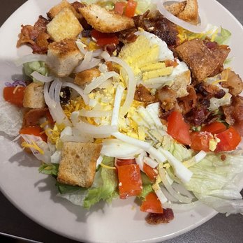 P & S Family Diner - Salad with cheese, hard boiled egg, tomatoes, bacon, onions & croutons - Breakfast & Brunch Near Me - Cincinnati, Ohio P & S Family Diner - Salad with cheese, hard boiled egg, tomatoes, bacon, onions & croutons - Breakfast & Brunch Near Me - Cincinnati, Ohio