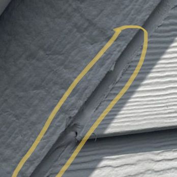 Cincinnati Gutter & Roof Protection - Siding not installed properly up to the house. Filled with caulk. Unprofessional! - Roofing Near Me - Cincinnati, Ohio Cincinnati Gutter & Roof Protection - Siding not installed properly up to the house. Filled with caulk. Unprofessional! - Roofing Near Me - Cincinnati, Ohio