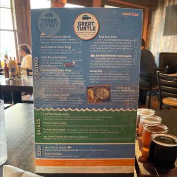 Great Turtle Brewery and Distillery - Food menu, Sept 2022 - Distilleries Near Me - Mackinac Island, Michigan