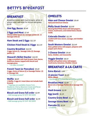 Menu photo 5 Betty’s Cafe Spiro, OK
