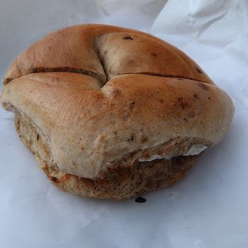 St. Urbain Bagel Bakery - Cinnamon raisin bagel with cream cheese - Bagels Near Me - Toronto, Ontario
