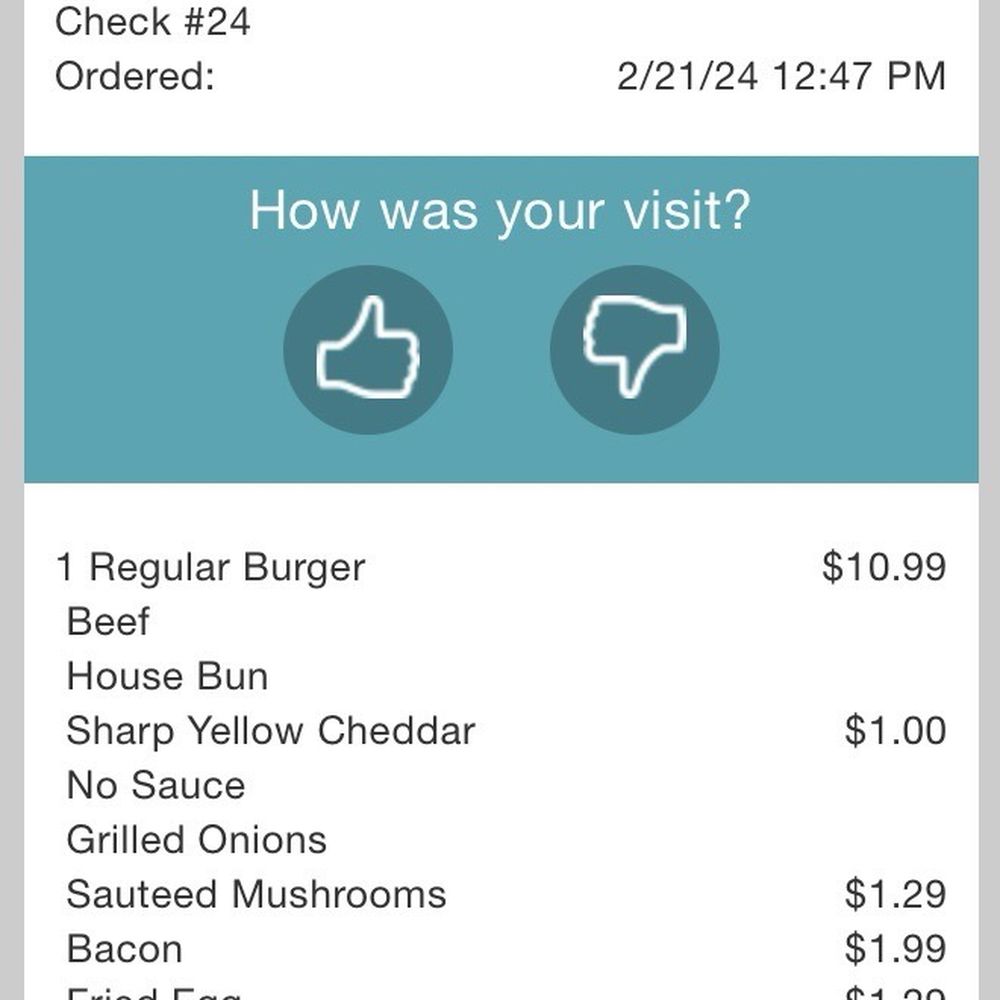 Tony Beef - Receipt - Burgers Near Me - Galloway, New Jersey
