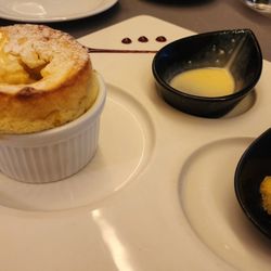 Piaf Restaurant - Grand Marnier Soufflé With Orange Confit And Vanilla Sauce