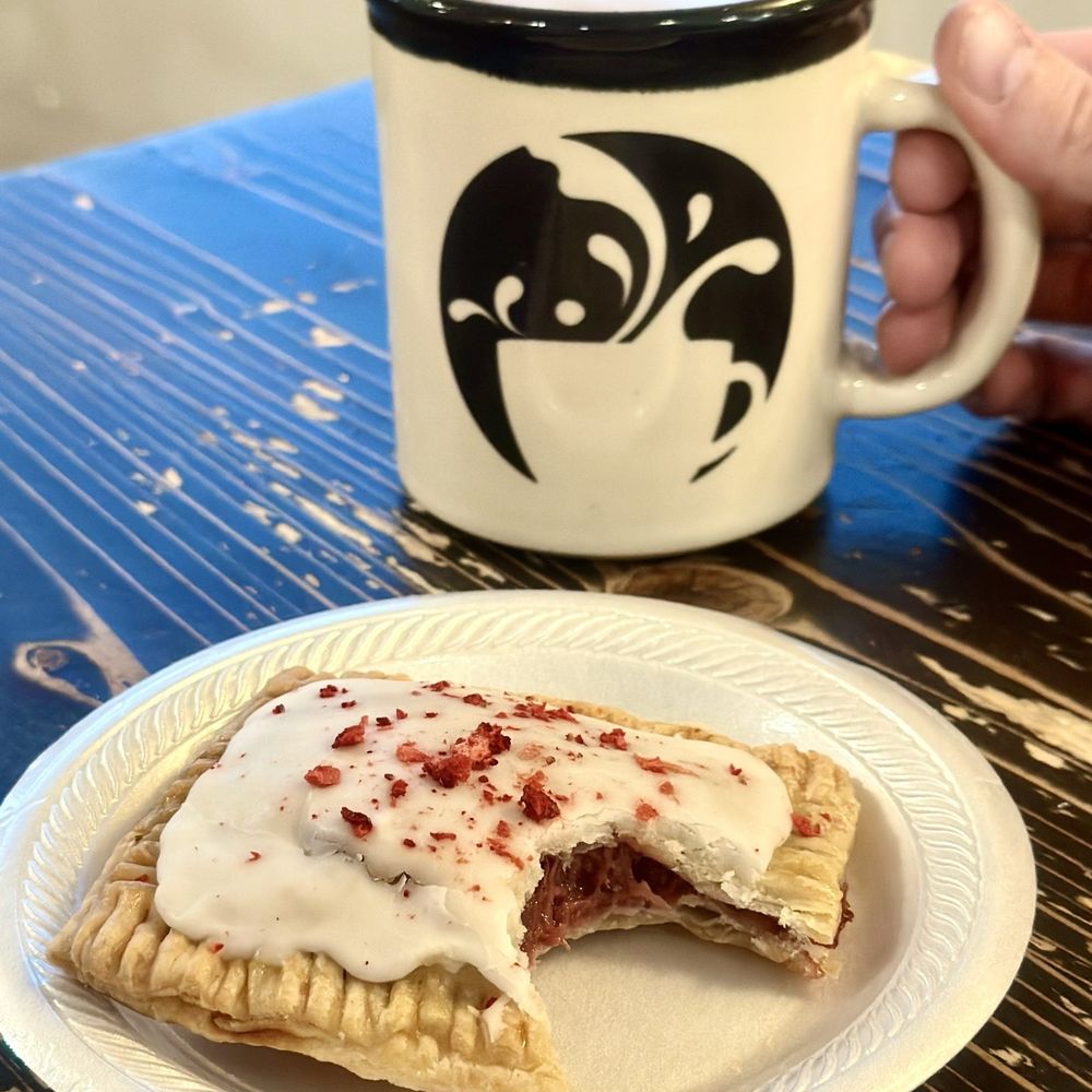 Over Flow Coffee House - Home made in-house pastry strawberry pop-tart and a pour over coffee. - Creperies Near Me - Liberty, Missouri