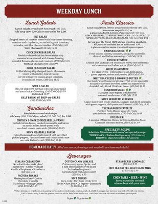 Menu photo 2 The Old Spaghetti Factory Indianapolis, IN