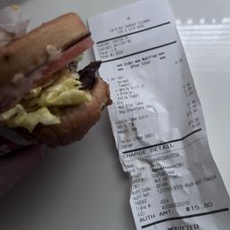 My receipt and wrong burger
