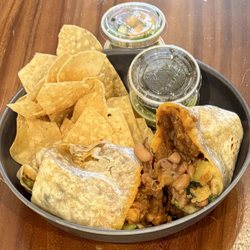 Snapper Jack's Taco Shack - Vegetarian Burrito to go with multiple salsas.