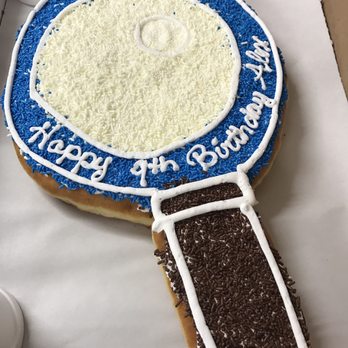 Allie's Donuts - Magnifying glass donut birthday cake (for a secret agent birthday party) - Donuts Near Me - North Kingstown, Rhode Island Allie's Donuts - Magnifying glass donut birthday cake (for a secret agent birthday party) - Donuts Near Me - North Kingstown, Rhode Island