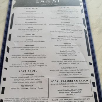 Lanai - Menu - Bars Near Me - St. Thomas, Virgin Islands
