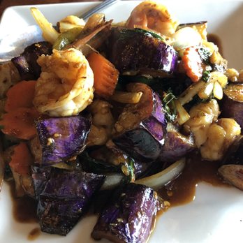 Cha Thai Restaurant - Shrimp and eggplant - Thai Near Me - Orange, California Cha Thai Restaurant - Shrimp and eggplant - Thai Near Me - Orange, California