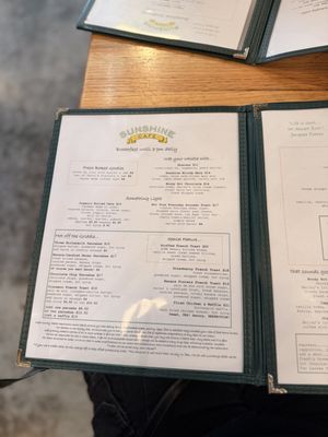 Menu photo 1 Sunshine Cafe Napa, CA Menu photo 1 Sunshine Cafe Napa, CA