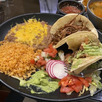The Mexico Cafe - Carnitas Tacos, the guacamole and the beans were fantastic too. Sorry to say I forgot to taste the rice as I was so enjoying the tacos. - Salad Near Me - Temecula, California