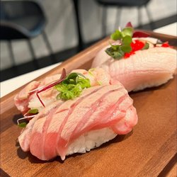 Toro and hamachi nigiri