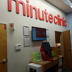 MinuteClinic at CVS - Although they don't have a waiting area, they do have a sign in screen for reserving times and a monitor for counting down your wait time.