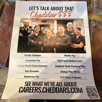 Cheddar's Scratch Kitchen - Employment opportunities. - American Near Me - Mount Juliet, Tennessee Cheddar's Scratch Kitchen - Employment opportunities. - American Near Me - Mount Juliet, Tennessee